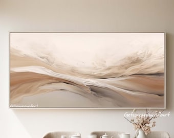 Neutral Abstract Landscape Art Brown & Beige Oil Painting Wabi Sabi Wall Art Original Abstract Painting Large Beige Wall Art Boho Wall Decor