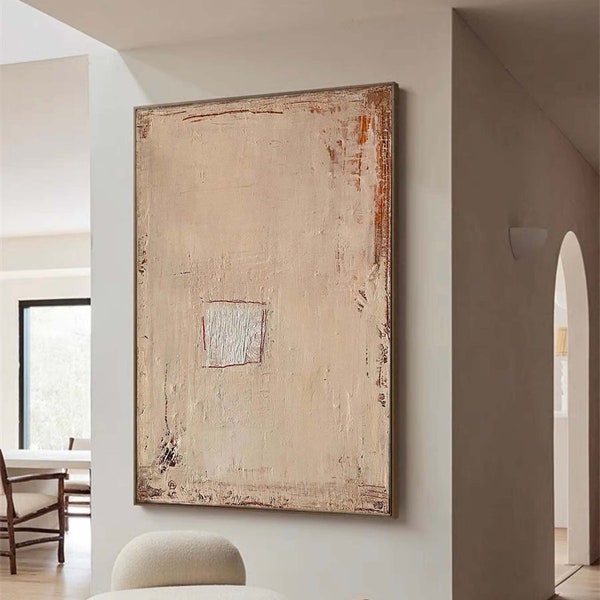 Large Minimalist Neutral Artwork Etsy