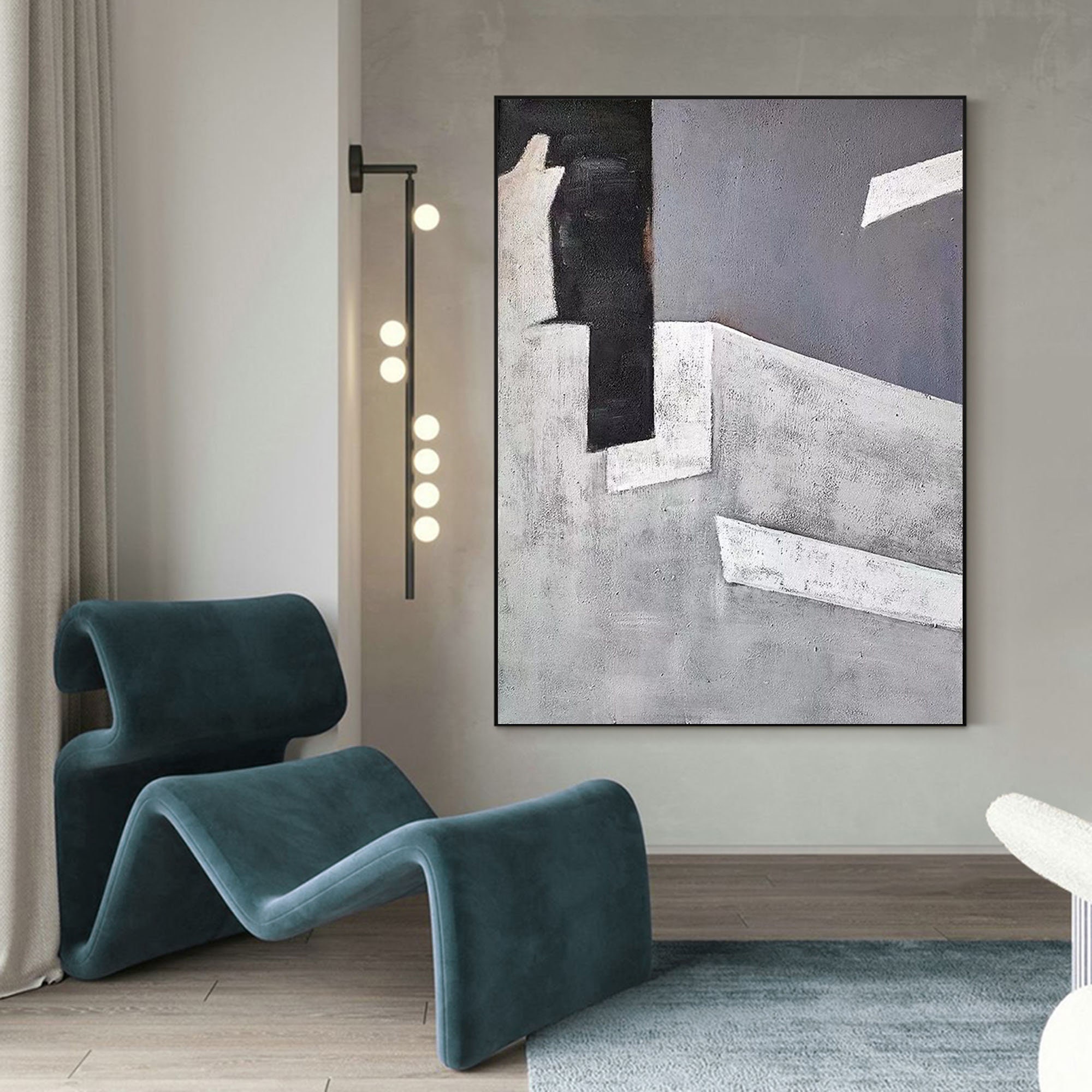 Gray Wall Art Gray Abstract Art Large Gray Abstract Painting Etsy