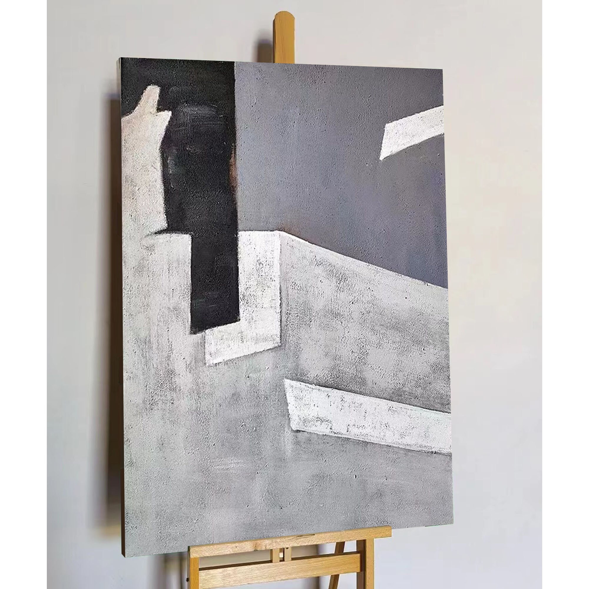 Gray Wall Art Gray Abstract Art Large Gray Abstract Painting Etsy