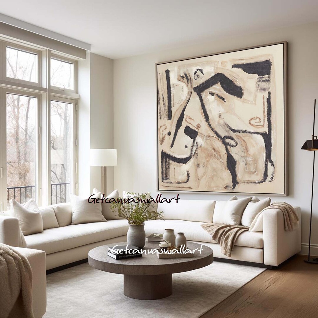 Beige Abstract Wall Art Wabi Sabi Abstract Painting Large Biege Texture ...