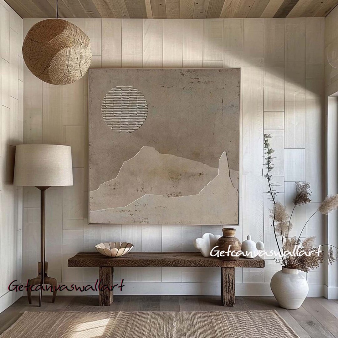 Wabi Sabi Wall Art Brown Abstract Wall Art Earth Tone Texture Painting ...