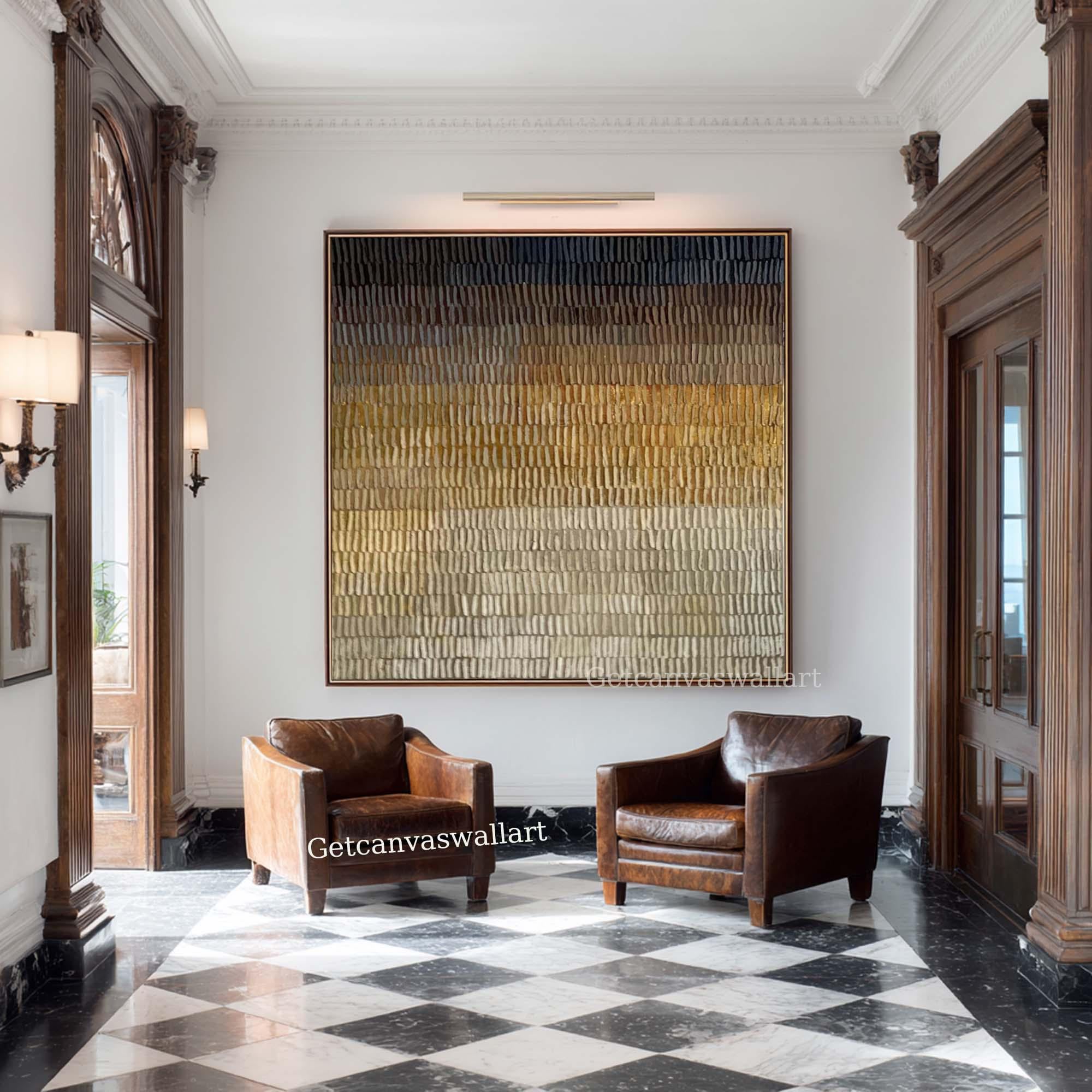 Large Abstract 3D Textured Oil Painting Earth Tone Gradient Wall Art ...