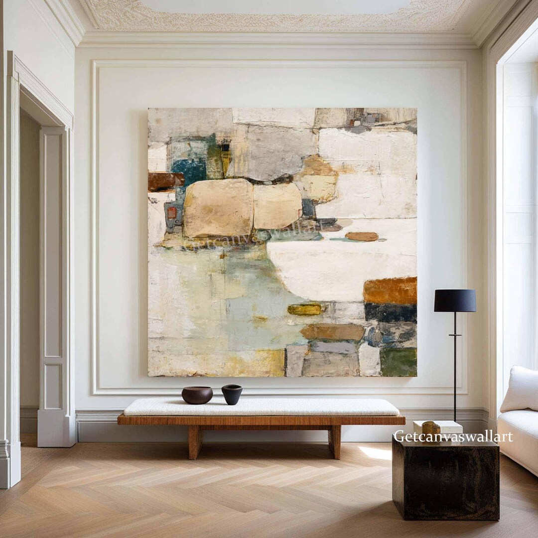 Wabi-sabi Abstract Painting Original Neutral Textured Wall Art Large ...