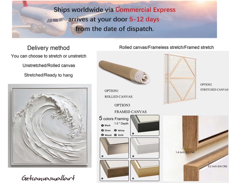 White Texture Abstract Painting White Heavy Texture Canvas Art Ocean