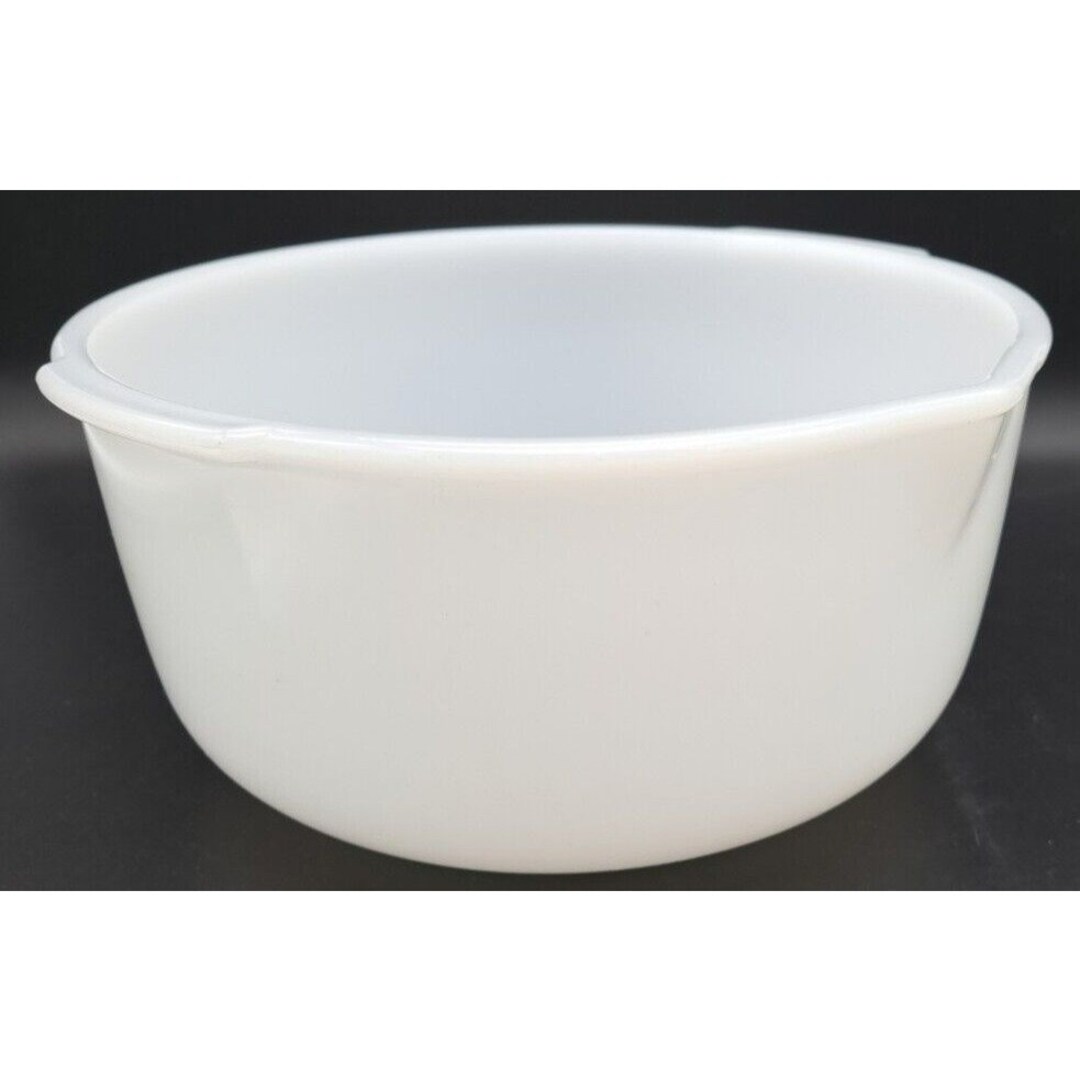 Glasbake Large Sunbeam Mixer White Glass Mixing Bowl USA RARE Etsy