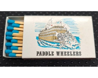 Vintage Paddle Wheelers Matchbox Wood Matches Full NOB