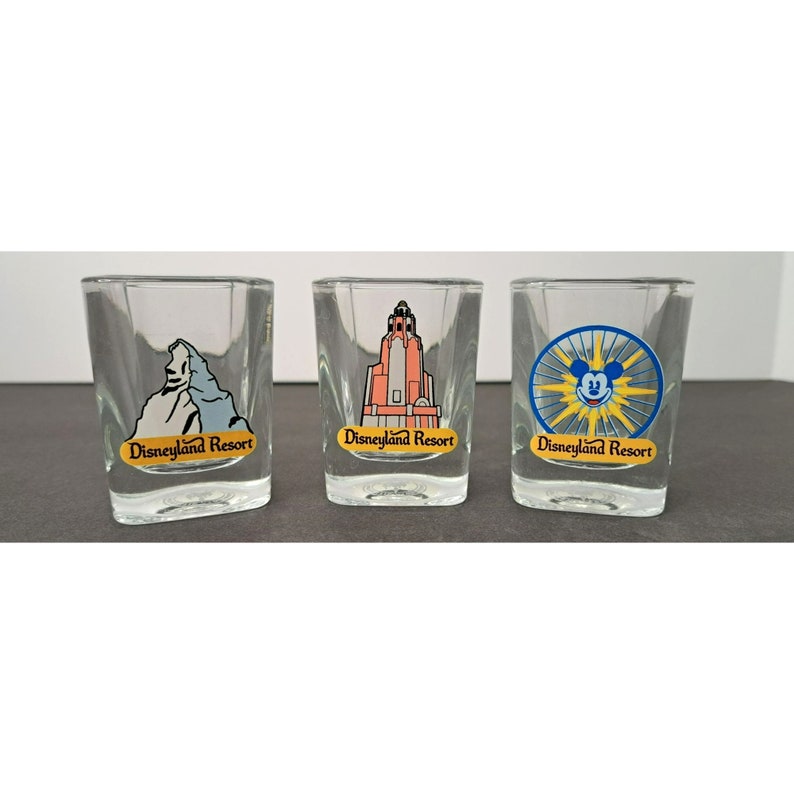 Vintage Disneyland Parks Shot Glasses Matterhorn Space Mountain