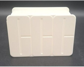 Vintage 90's Rare White Triple C Clinique Plastic Cosmetic Storage Container
