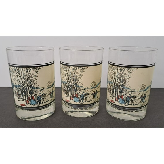 Vintage Arby's 1978 Currier and Ives Glasses Set of 3 2 - Etsy
