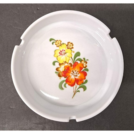 70's Sears PETITE FLORAL 4009 Yellow Orange Flower Ironstone