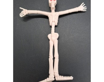 Vintage Bendable Poseable Skeleton Toy Figure 1980s Halloween Décor or Just Fun!