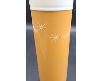 Vintage GITS Hi Kool Tumblers Glasses Starburst Atomic Harvest Gold 7" Tall EUC