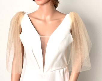 Glitter tulle Sleeves|ridal Sleeves|bridal straps|bridesmaid shoulders|Bridal accessorywedding gift