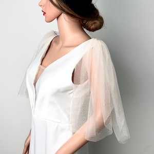 Bridal Shoulder Decoration|Glitter tulle Sleeves|bridal straps|Bridal Tulle Sleeves|Bridal Cover Up|Shoulders