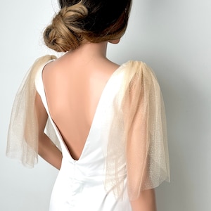 Champagne Starry Bridal Sleeves|Glitter tulle Sleeves|Bridal Cover Up|Bridal accessory|Shoulders|wedding gift