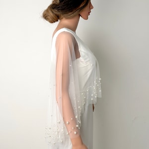 Stylish bridal cape|Bridal Pearl Shawl|bridal body jewelry|wedding dress accessories|shawl