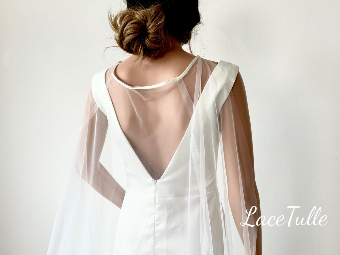 Scialle in tulle da sposa avorio/scialle da sposa bianco