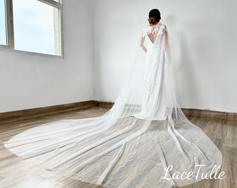 wedding lace cape veil|floral wedding veil|wedding cape|modern veil|bridal cape veil|cathedral cape veil|cape veil