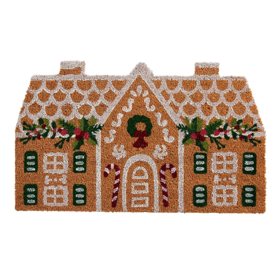 Holiday Gingerbread House Coir Doormat Etsy