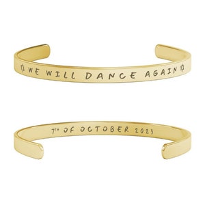 We Will Dance Again Bracelet Israel October 7th Massacre Remembrance Cuff Bracelet Jewish Bracelet Israel Bracelet Judaica Gift For Her