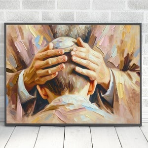 Judaica Child Blessing Painting Digital Download Modern Jewish Wall Art Home Decor Jewish Gift Judaica Print Original Paint Wall Art Decor