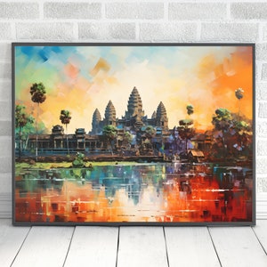 Angkor Wat Wall Art, Cambodia Iconic Downloadable Canvas, Historic Asia Home Decor, Scenic Landscape Gift