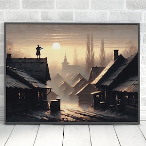 Fiddler On The Roof Painting Download digitale, Judaica Stampa Wall Art Home Decor Tradizione Ebraica Regalo Judaica Art Original Wall Art Prints