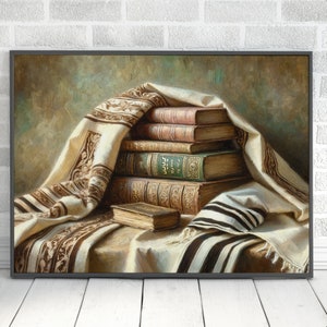 Judaica Wall Art Digital Download Siddur And Talith Artwork Prayer Shawl And Book Jewish Wall Art Home Decor Judaica Gifts Original Wall Art