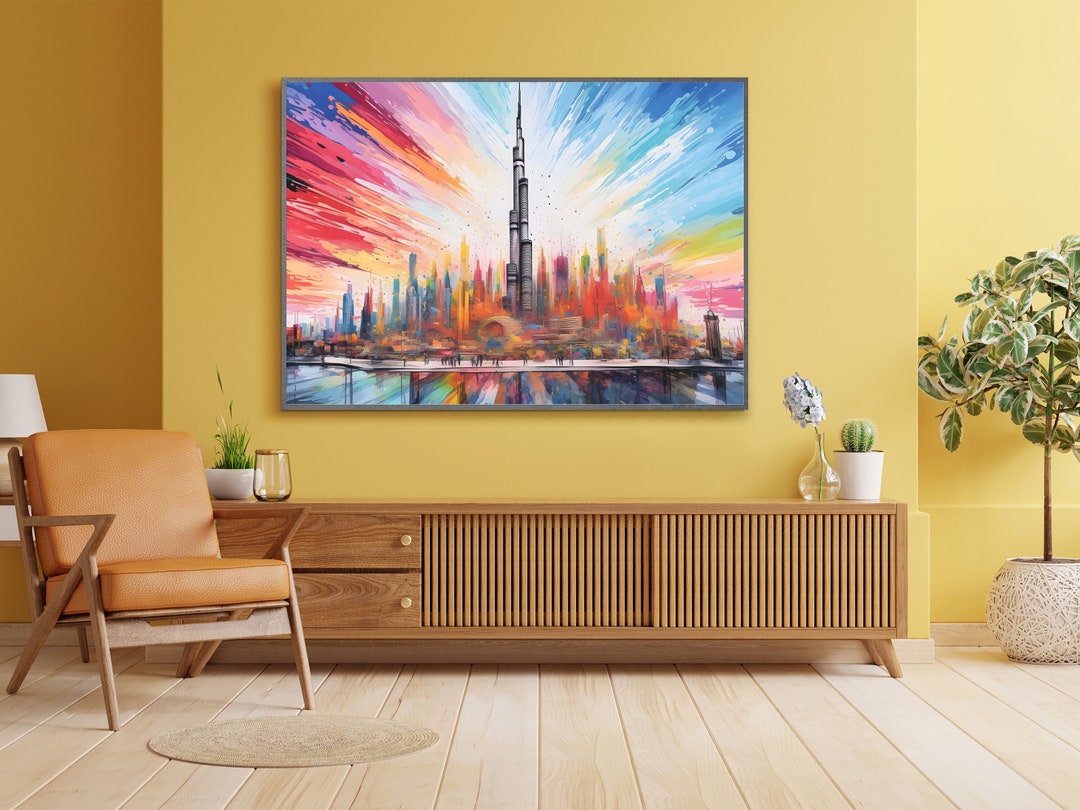 Dubai Poster Printable Dubai SVG Futuristic City Wall Decor Etsy