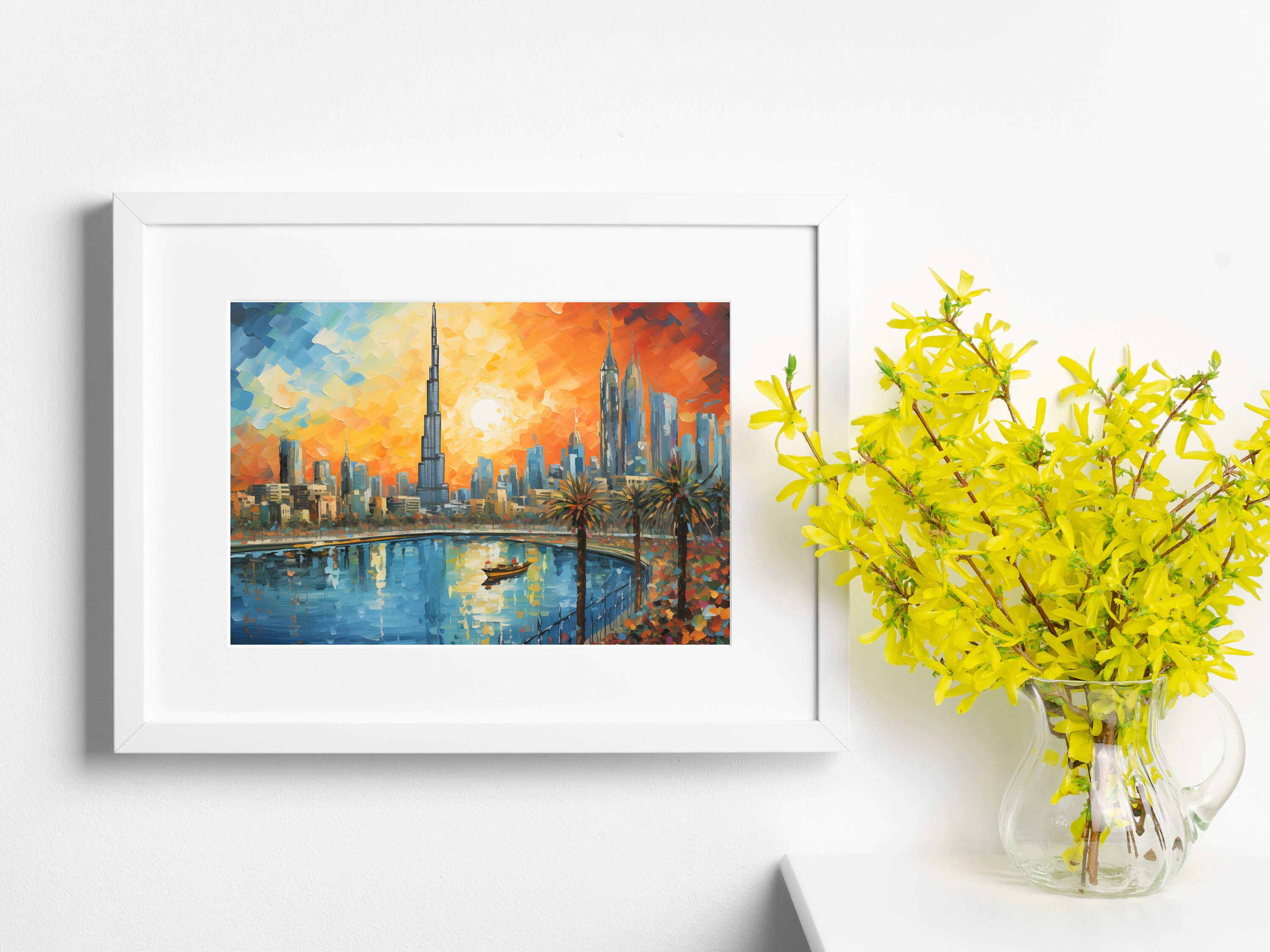 Dubai SVG Printable Painting Dubai Landscape City Wall Etsy