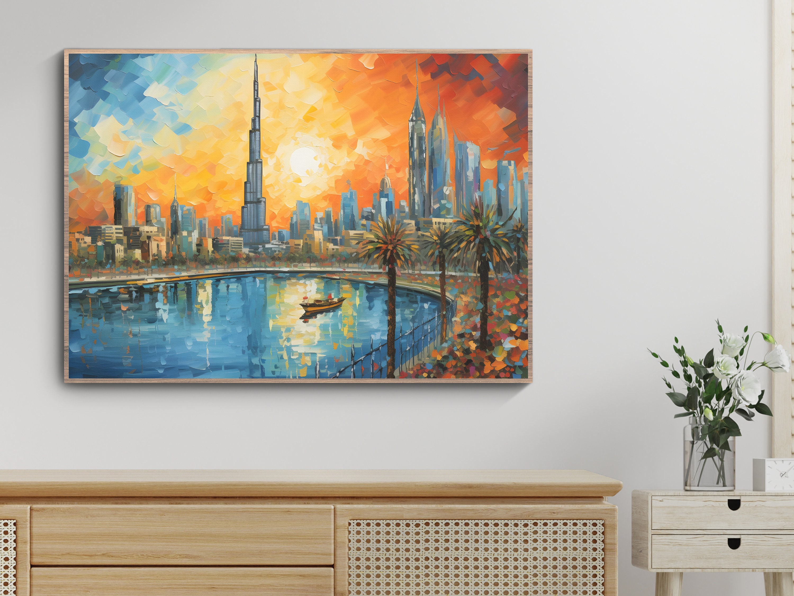 Dubai SVG Printable Painting Dubai Landscape City Wall Etsy