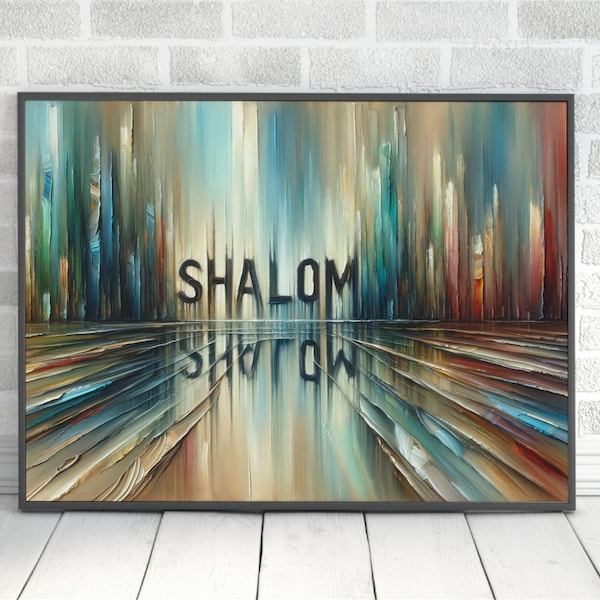 Shalom Painting Digital Download Judaica Wall Art Home Decor Abstract Shalom Jewish Gift Judaica Print Art Original Paint Wall Art Decor