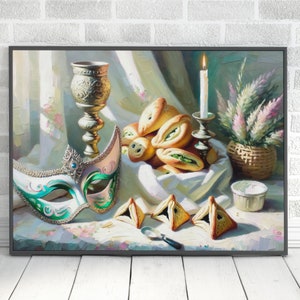 Judaica Purim Painting Digital Download Jewish Holiday Print Purim Wall Art Home Decor Jewish Gift Judaica Wall Art Original Paint Print