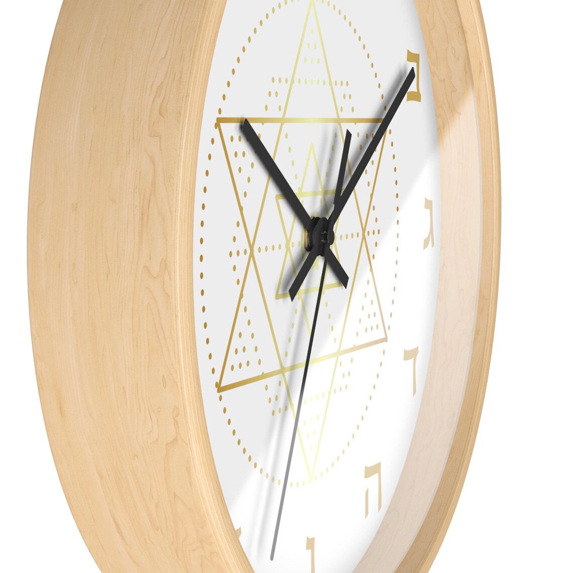 Israeli Clock Hebrew Wall Clock, David Star Unique Wall Clock Modern Silent Wall ...