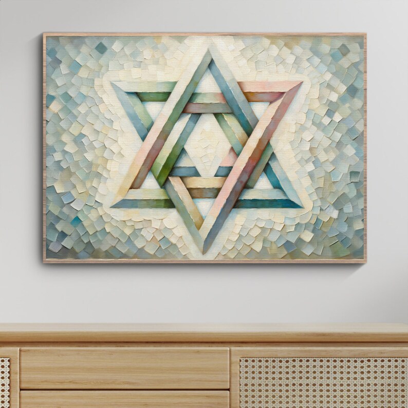Judaica Wall Art Digital Download David Star Painting Home Decor