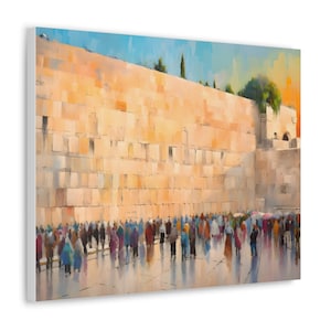 Kotel Painting, Western Wall Abstract Art, Jerusalem Wall Souvenir, Judaica Gift Canvas, Canvas Wall Art Jewish Gift Israel Art Canvas Print