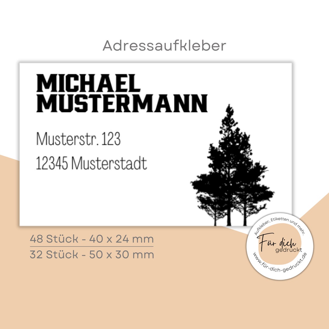 Address Sticker Set 24 / 48 Pieces Waterproof Customizable Personalized ...