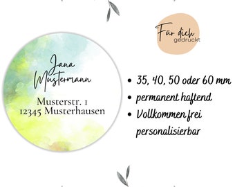 35x Adressaufkleber Sticker - personalisierbar - personalisierter Aufkleber 35 mm / 40 mm / 50 mm / 60 mm