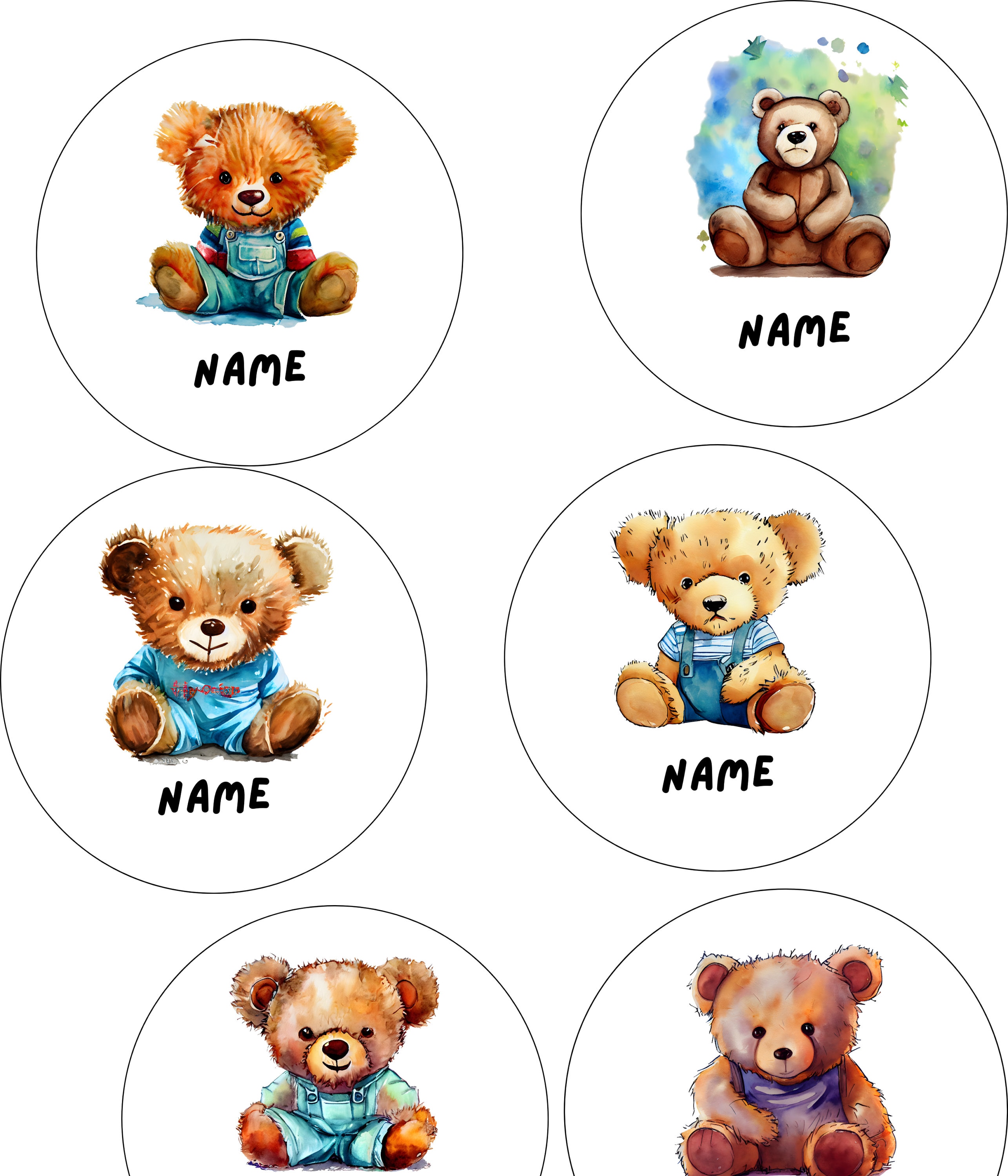 Lustige Sticker Set Teddybär mit Kackhaufen auf dem Kopf