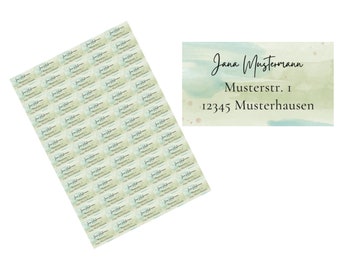 48x Adressaufkleber Sticker - personalisierbar - personalisierter Aufkleber 38 x 21 mm rechteckig