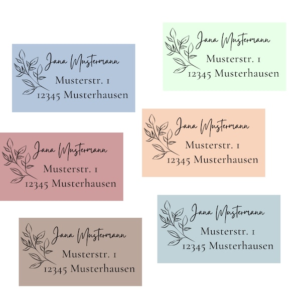 48x adresstickerstickers - personaliseerbaar - gepersonaliseerde sticker 38 x 21 mm rechthoekig