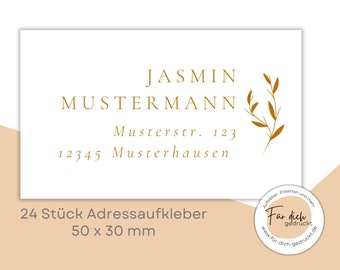 Adressaufkleber Sticker Set 24 / 48 Stück - Wasserfest - personalisierbar - personalisierter Aufkleber 50 x 30 mm / 40 x 25 mm - rechteckig