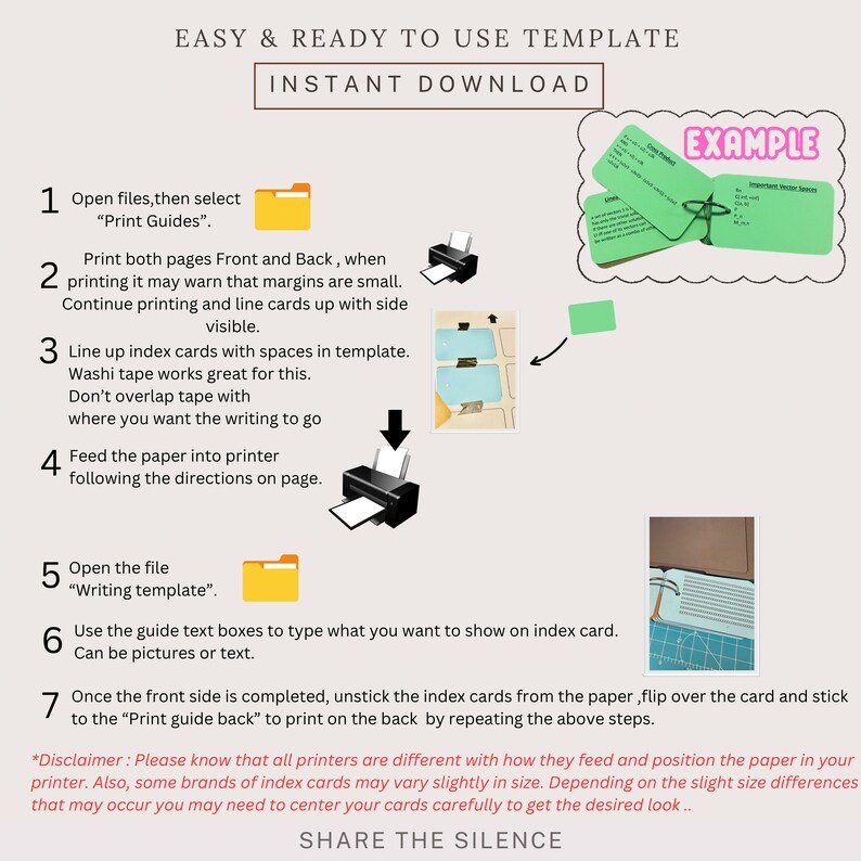REVISION CARD TEMPLATE Digital Download Cards Not Included - Etsy