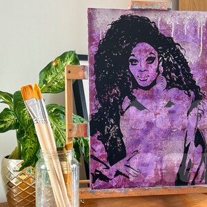 Ra&#39;Jah O&#39;Hara, Rupaul&#39;s Drag Race, pintura abstracta de arte pop original en tablero de lienzo A3