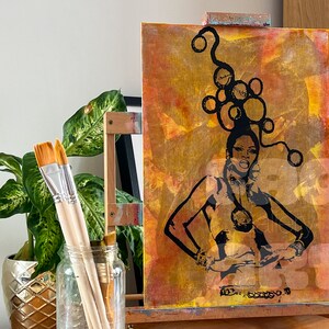 Symone, RuPaul&#39;s Drag Race, pintura abstracta de arte pop original en tablero de lienzo A3