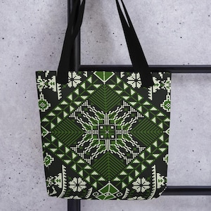 Palestinian Printed Tatreez Tote bag