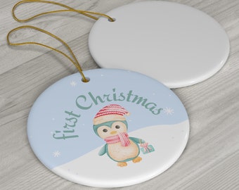 First Baby Christmas Ornament Gift, Personalized Children Ornaments, Christmas Home Décor 2 Shapes Available. First-Time Mum Gift