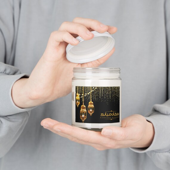 Personalized Scented Soy Candle, 9oz Scented Soy Candle, 9oz Ramadan Kareem Gift Umrah Gift Eid Gift for her gift for Mum Ramadan Mubarak.