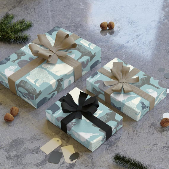 Wrapping Paper Roll, Winter Christmas Holiday Season Gift Wrap, Festive Xmas Present Packaging, One-Piece Roll, Decorative Stationery